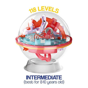 3D Gravity Maze toy with metal ball navigating checkpoints for brain training