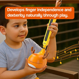 Easy-to-use adorable elk-shaped guitar toy for kids aged 3+ with touch-sensitive notes and adjustable volume