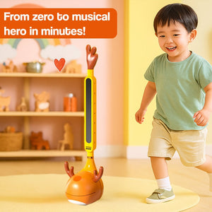 Easy-to-use adorable elk guitar toy for kids playing seven notes with vibrato and volume control