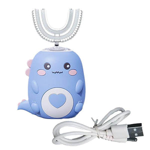 DinoBrush U-shaped smart brush for kids with AI-powered cleaning and dinosaur design