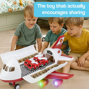 Little Hero Command Center airplane toy with ramp launcher, lights, sounds, and rescue vehicles for kids ages 2+