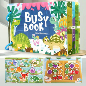 Early education busy book for children aged 4-6 with reusable stickers and interactive learning themes