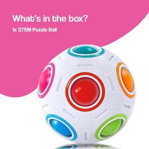RainbowMatch STEM Brain Puzzle Ball colorful fidget toy for kids ages 3+ compact travel brain teaser puzzle
