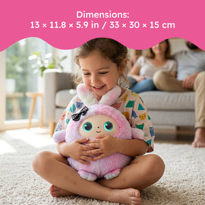 AI Plush Bunny soft interactive toy with animated emotional eyes and storytelling feature