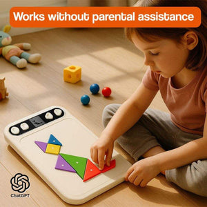 AI powered STEM puzzle board for kids with interactive magnetic pieces and adaptive learning features