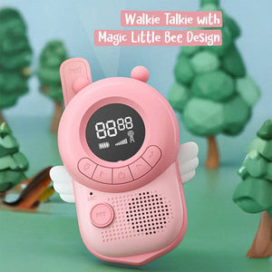 Two Magic Little Bee Intercom walkie talkies for kids in yellow and pink colors