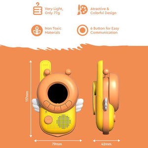 Magic Little Bee Intercom walkie talkie kids toy in pink and yellow colors with 3km range and safety features