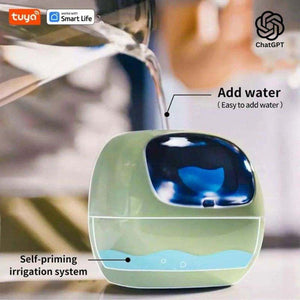 AI GrowBuddy Smart Plant Care System Ivy with expressive face and sensors for interactive plant care