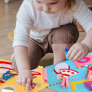 My Small Room Montessori interactive multi-activity educational quiet book for kids learning everyday skills