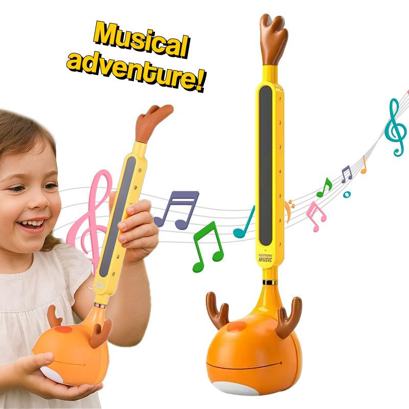 Easy-to-Use Adorable Elk Guitar toy for kids with touch-sensitive neck and vibrato mouth squeeze features