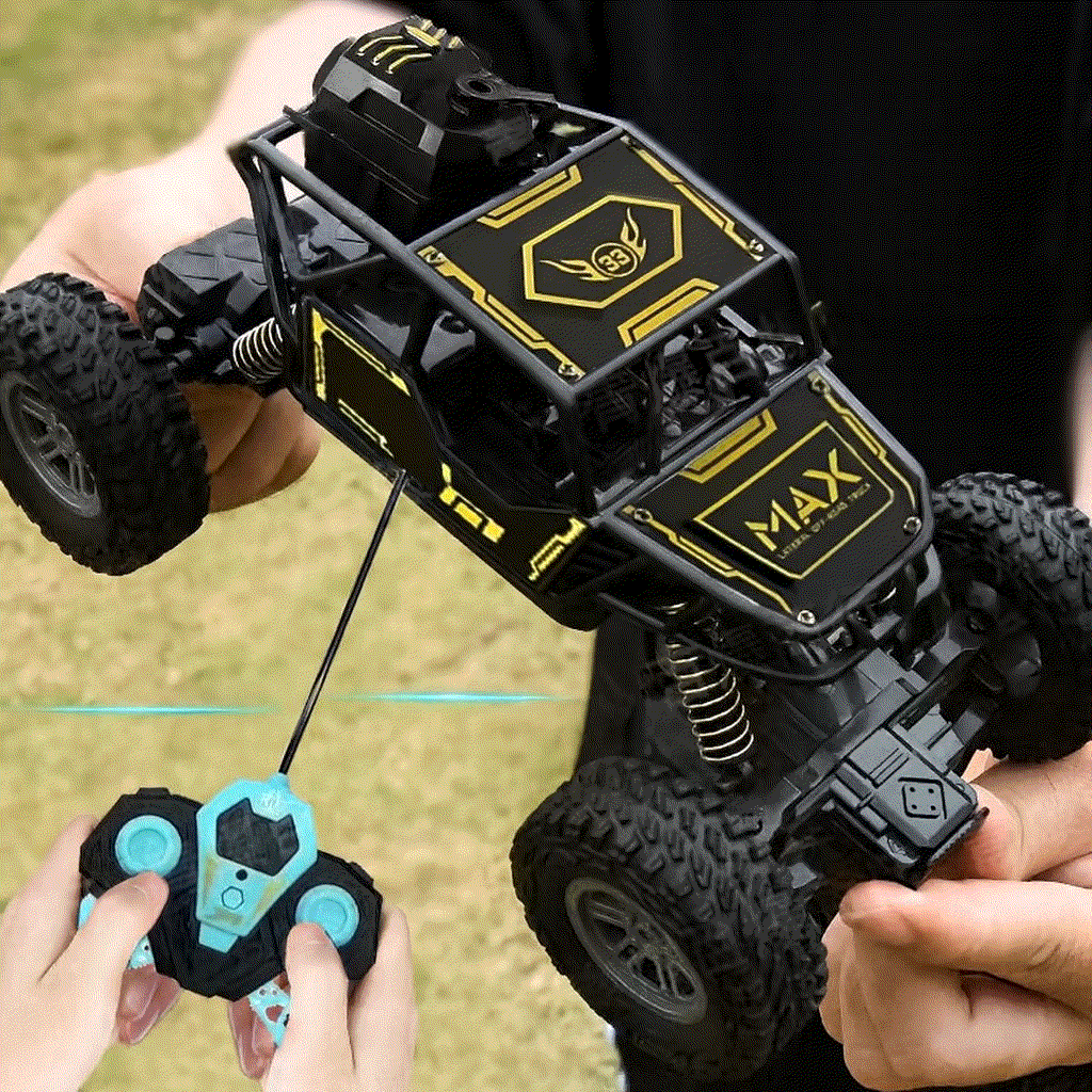 4-channel remote control black alloy off-road vehicle for kids ages 4-6 with durable tires and high-speed climbing design