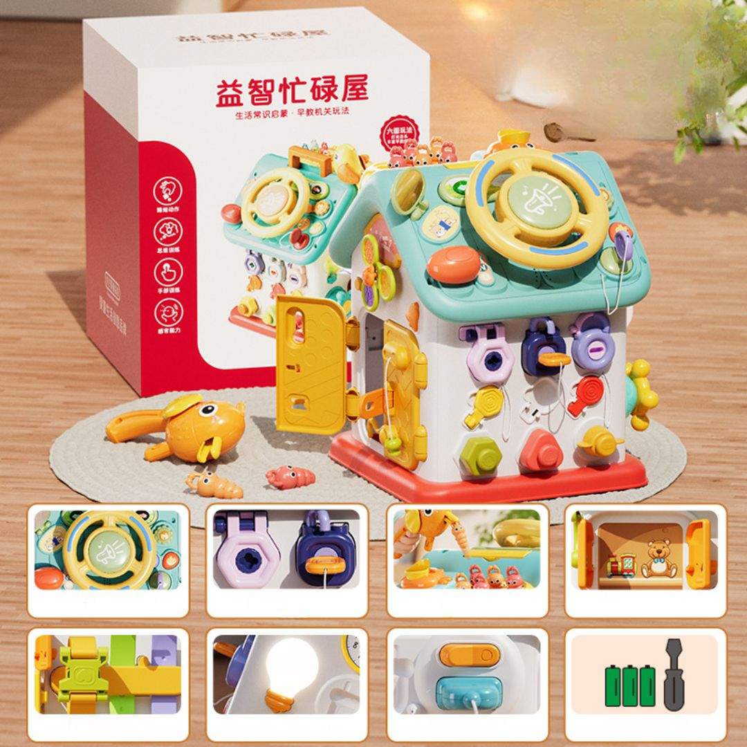 Montessori Busy House Toy for Fine Motor Skills