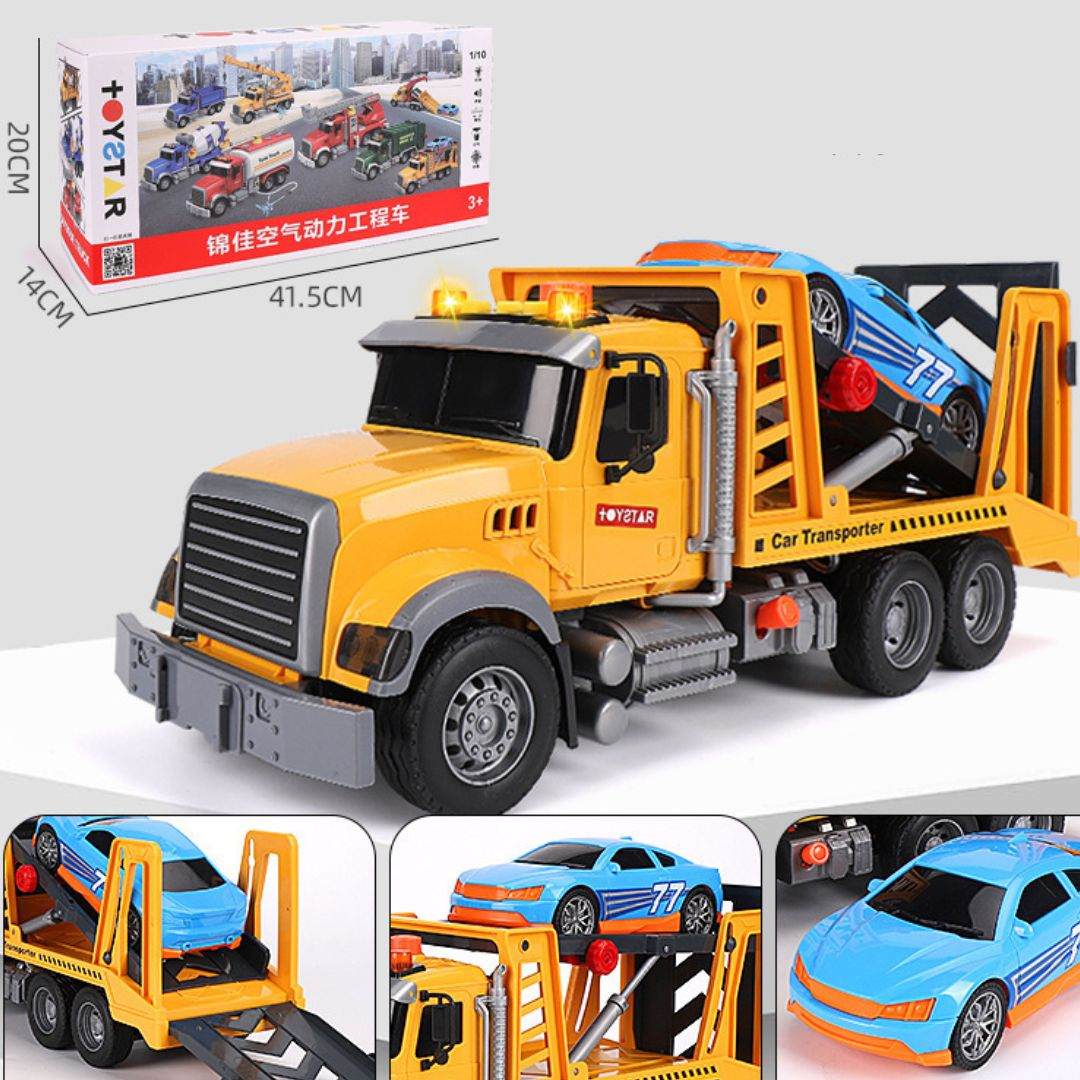Oversized Timber Transport Toy Truck with Crane