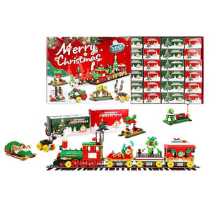 Holiday Express Train Advent Calendar with 24 mini Christmas builds and a buildable festive train display set