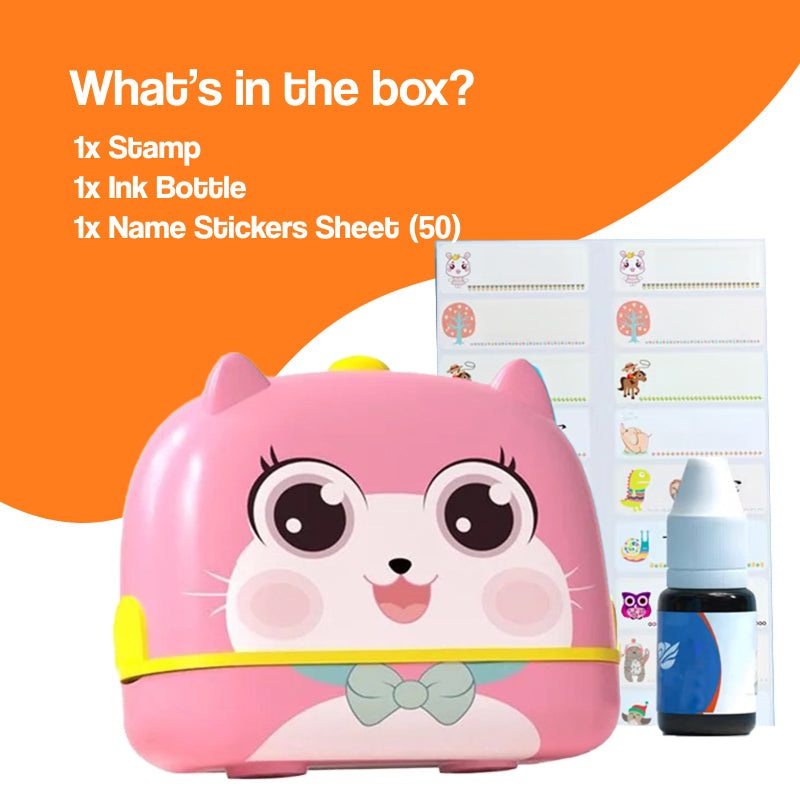TinyStamper customized name stamp for kids' clothes and belongings with waterproof ink and cute icons