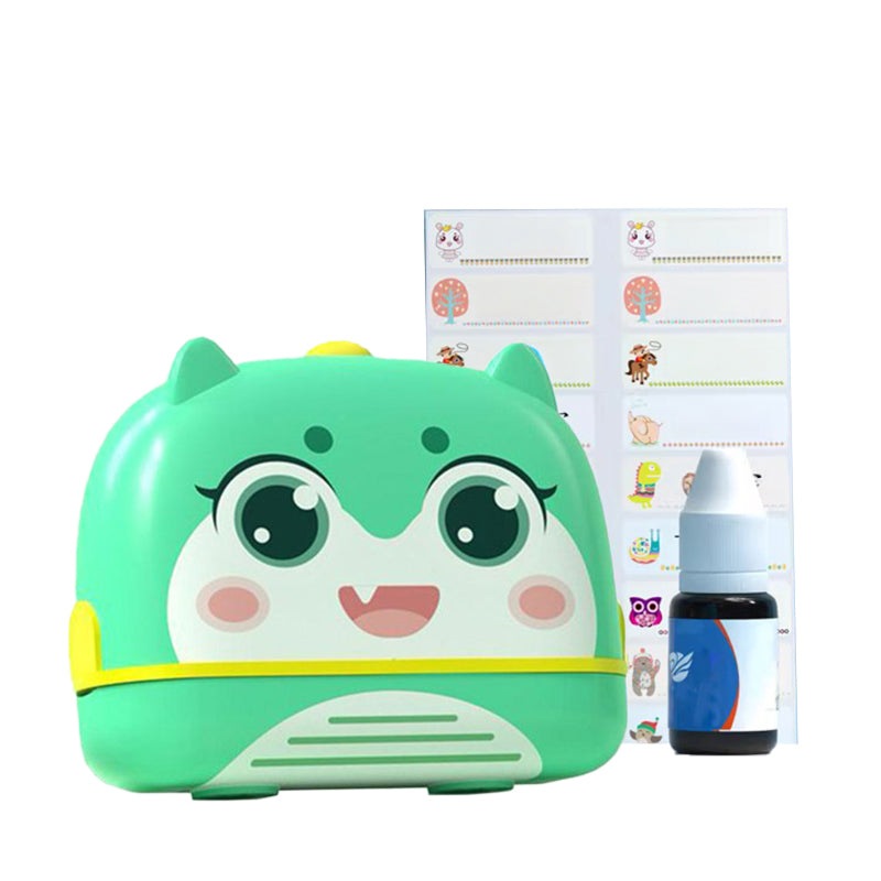 TinyStamper customized name stamp kit with waterproof ink and refillable stamp for kids' belongings