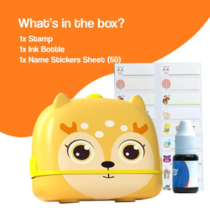 TinyStamper customized name stamp with waterproof ink for kids' belongings
