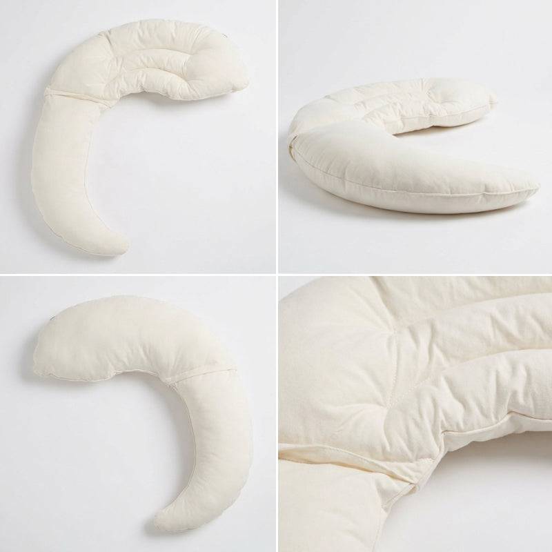 Little Moon Baby Pillow crescent-shaped soft cotton toddler pillow with U-groove and crescent tail for ages 0-5