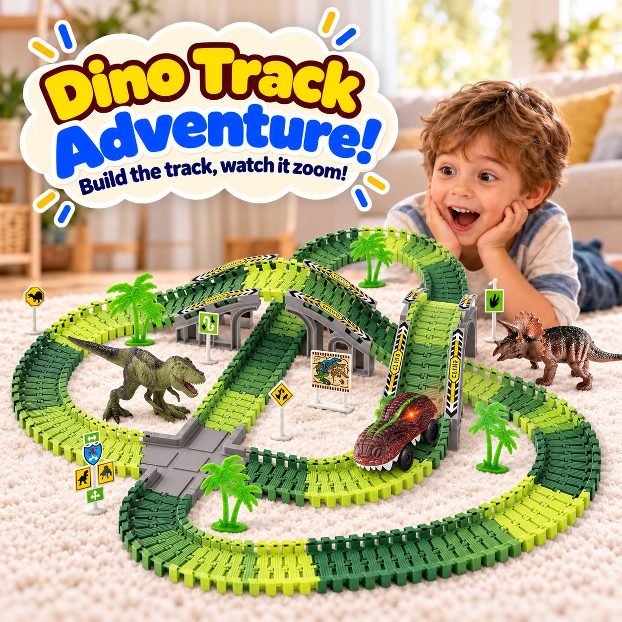 Dinosaur Adventure Roller Coaster Set