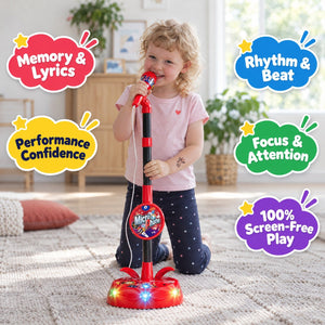 Kids Light-Up Karaoke Microphone with Adjustable Stand