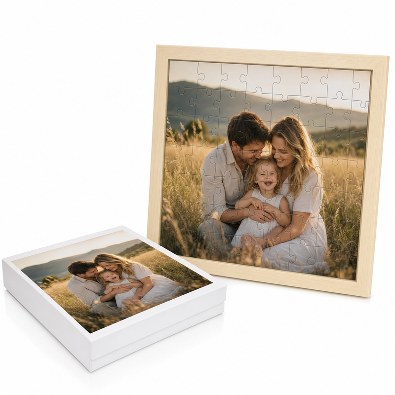 Custom Photo Wooden Puzzle with Solid Wood Frame