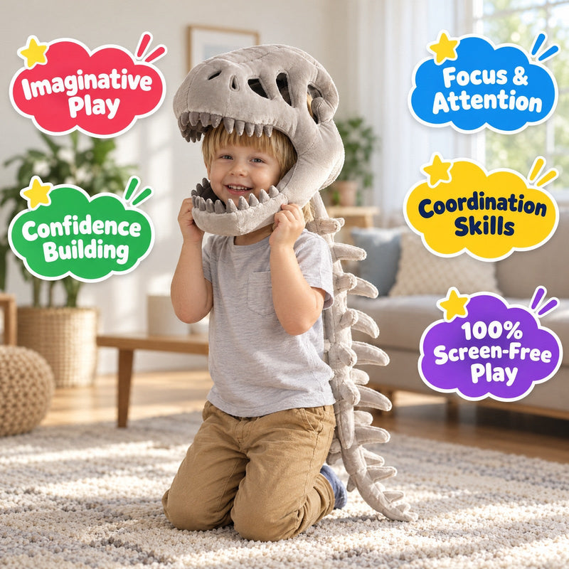 Wearable Plush Dinosaur Skeleton Costume