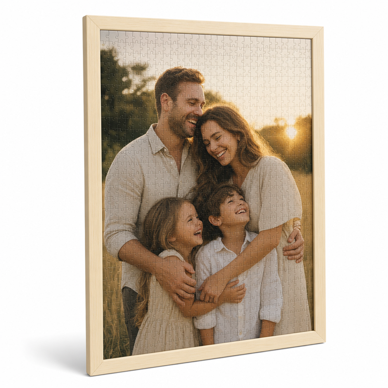 Custom Photo Wooden Puzzle with Solid Wood Frame