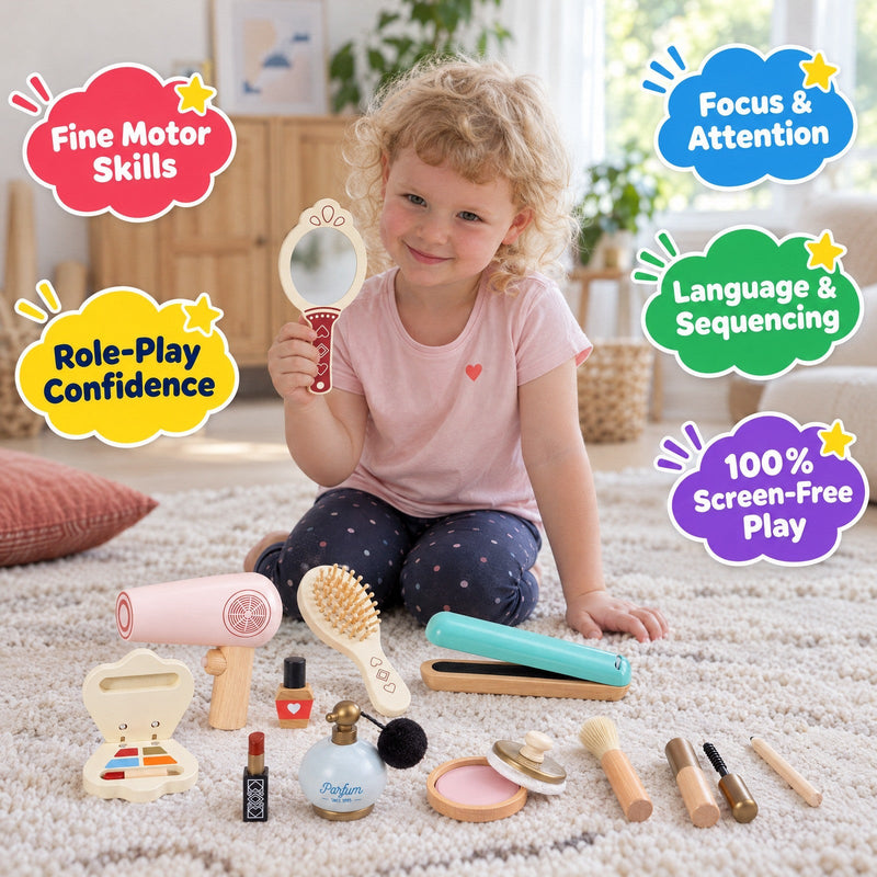 Wooden Pretend Play Makeup Set