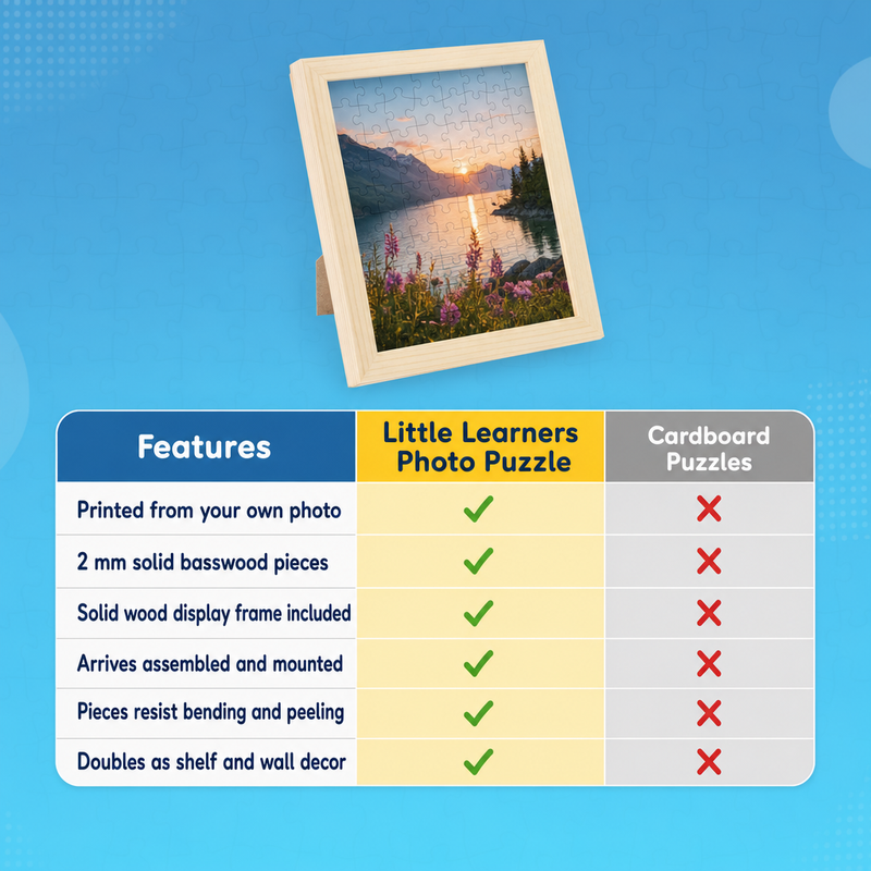 Custom Photo Wooden Puzzle with Solid Wood Frame