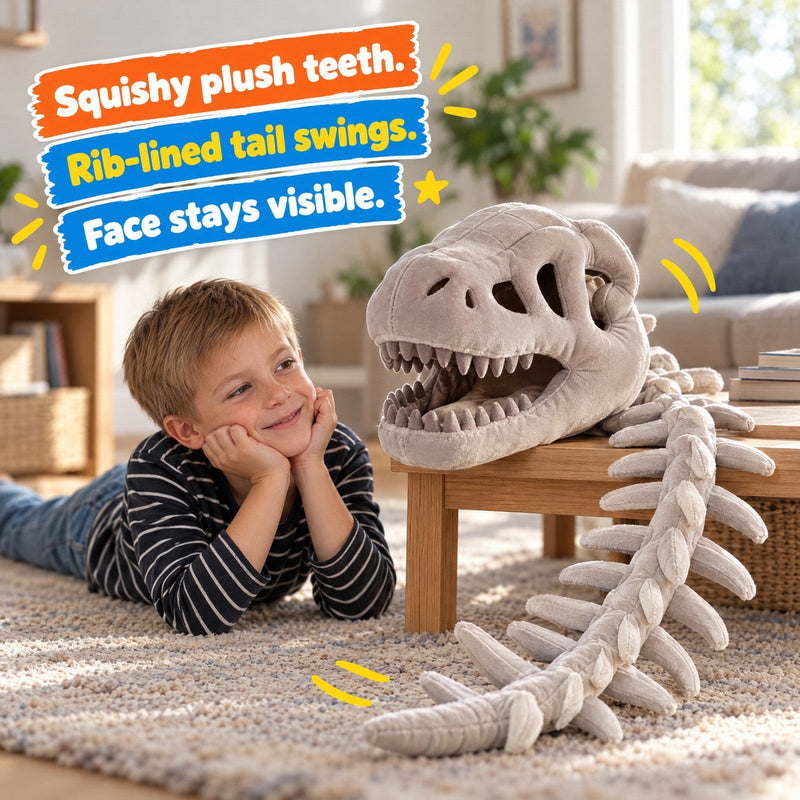 Wearable Plush Dinosaur Skeleton Costume