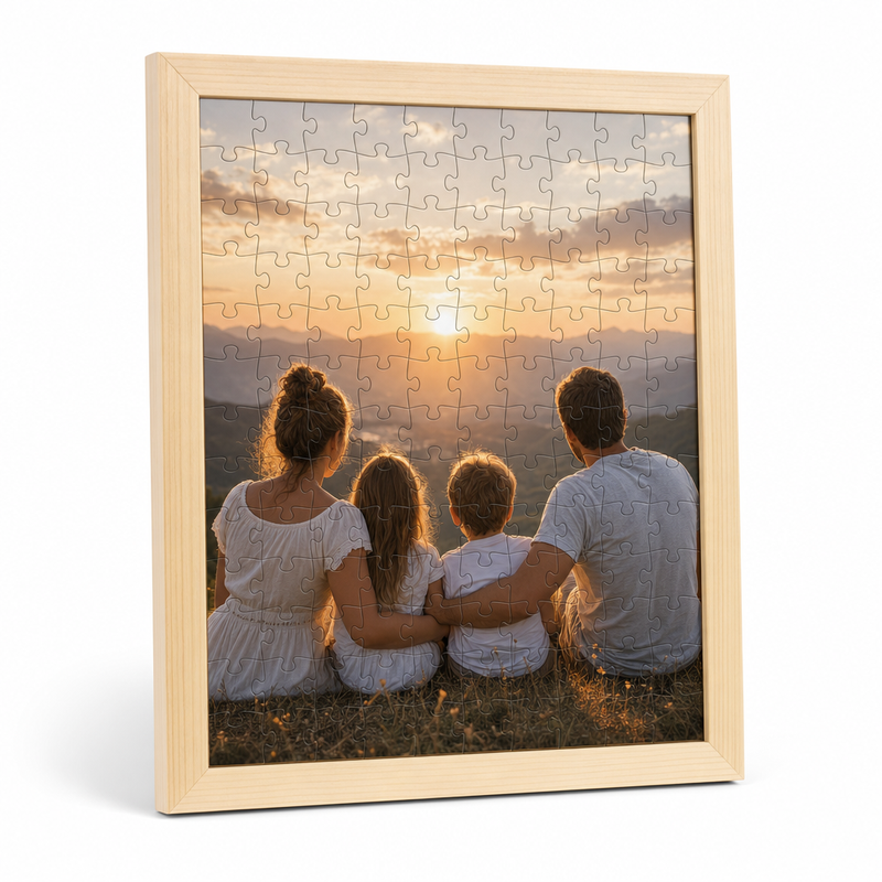 Custom Photo Wooden Puzzle with Solid Wood Frame