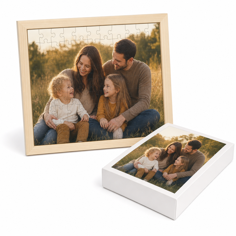 Custom Photo Wooden Puzzle with Solid Wood Frame