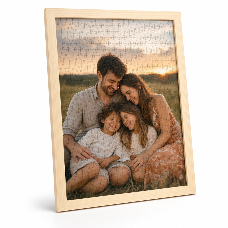 Custom Photo Wooden Puzzle with Solid Wood Frame