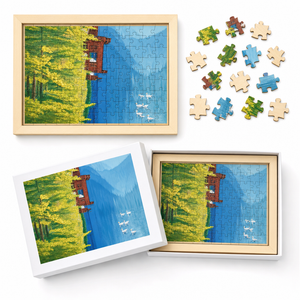 Custom Photo Wooden Puzzle with Solid Wood Frame