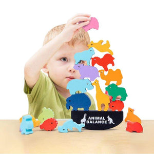 Wooden Animal Balancing Block Game