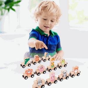Wooden Animals & Numbers Magnetic Train Set